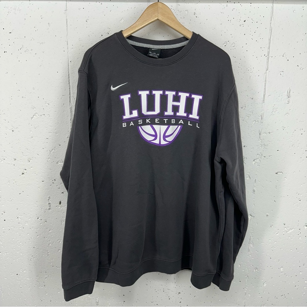 NIKE Size XXL LUHI Basketball Gray Crew Neck Sweatshirt